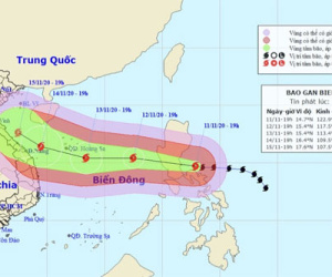 Khi nào bão Vamco rất mạnh đi vào Biển Đông thành bão số 13?