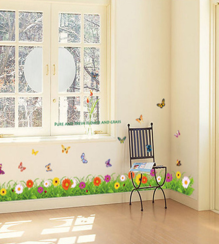 Decal Chân Tường Hoa Cúc