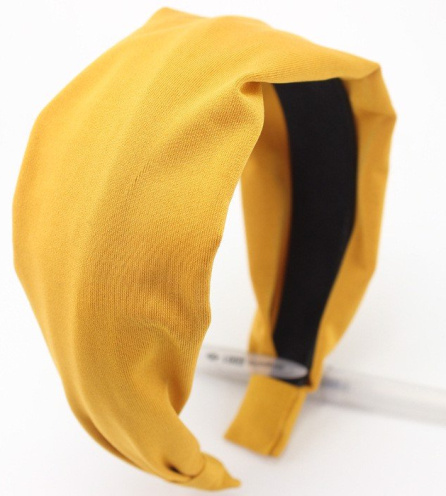 CÀI TÓC BĂNG ĐÔ TRƠN BẢN TO VẢI SILK MÀU VÀNG - MÃ CT595