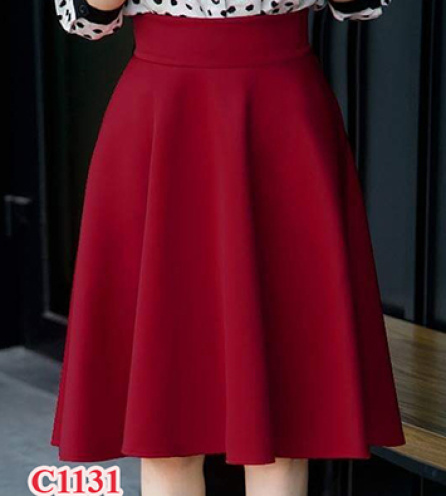 Chân váy xòe dài bản eo cao - C1131