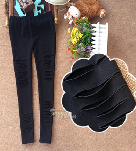 Quần Legging Thun Nữ Rách Cá Tính 036