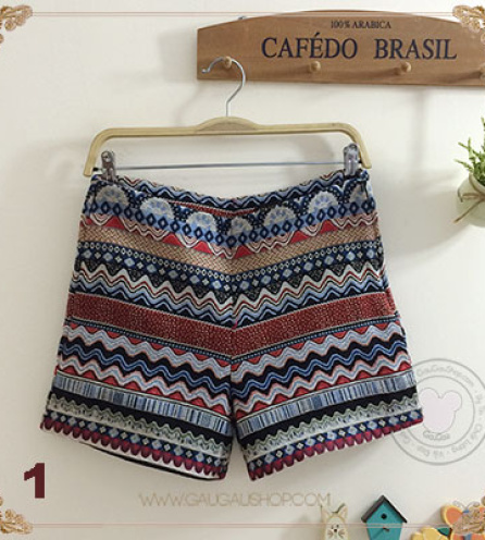 Quần Short Nữ Thêu Thổ Cẩm 348