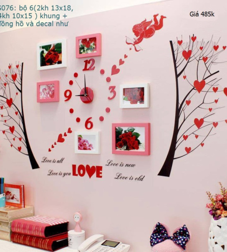 Khung Gỗ Bộ 6 Khung Cây Trái Tim KG076