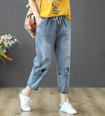 Quần Jean Baggy Nữ Lưng Thun 725