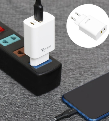 Adapter sạc 2 cổng Type C PD QC3.0 18W Xmobile QP-1EU Trắng
