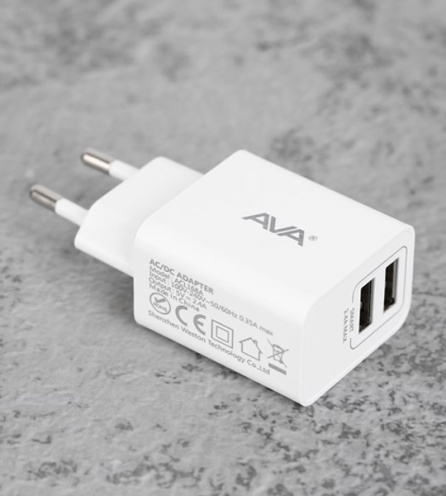 Adapter Sạc 2.4A Dual AVA ACL168A Trắng