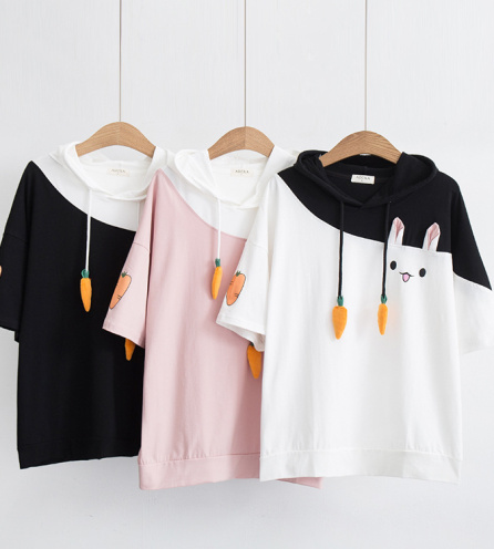 Áo Thun Nữ Họa Tiết Thỏ Và Cà Rốt 866