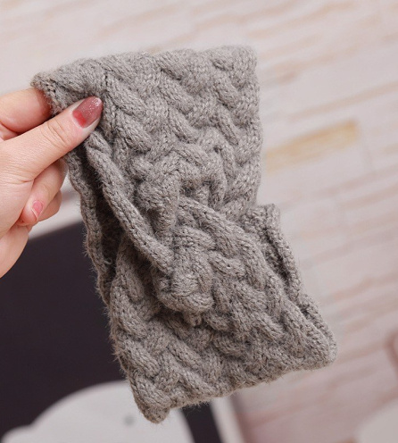 BĂNG ĐÔ TURBAN CÀI TÓC VẢI LEN CAO CẤP MÀU XÁM NHẠT TRƠN - MÃ BD512