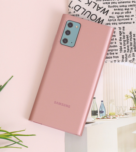 Bao da Galaxy Note 20 Samsung Nắp gập Clear View Nâu Đồng