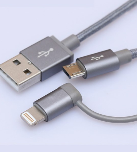 Dây cáp 2 in 1 Lightning và Micro USB 1 m M-Best DS089-TB