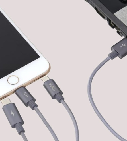 Cáp 3 đầu Lightning Type C Micro 1m eValu Spanker B