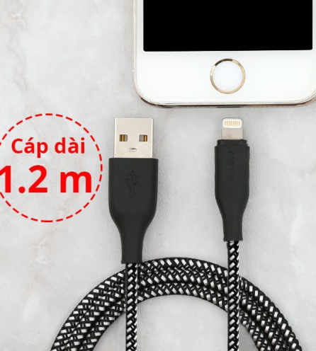 Cáp Lightning MFI 1.2 m AUKEY CB-AL1 Đen