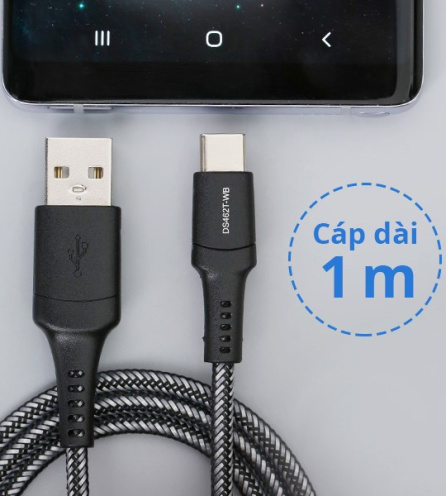 Cáp Type-C 1 m Mbest DS462T-WB Đen