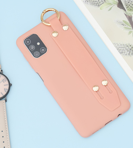 Ốp lưng Galaxy M51 Nhựa dẻo TPU PVC bracelet metal ring MEEKER Hồng nhạt