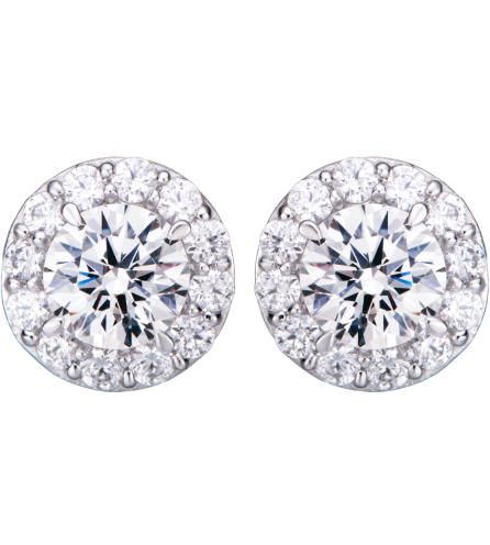 Bông tai Vàng trắng 10K đính đá ECZ Swarovski PNJ XMXMW000129