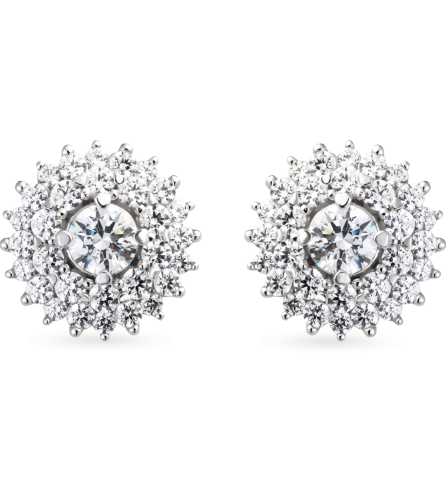 Bông tai Vàng trắng 10K đính đá ECZ Swarovski PNJ XMXMW000154