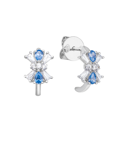 Bông tai Vàng trắng 10K đính đá Synthetic PNJ ZTXMW000084