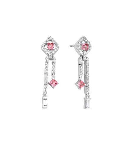 Bông tai Vàng trắng 10K đính đá Synthetic PNJ ZTXMW000087