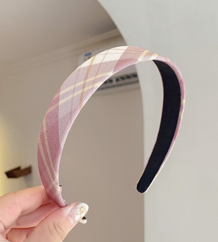 MẤN ÁO DÀI, MẤN ĐỘI ĐẦU CÁCH TÂN CÀI TÓC CARO MÀU XANH HỒNG NHẠT - MÃ CT629