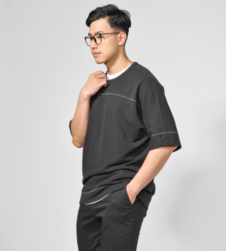Áo thun nam tay ngắn, rã thân form LOOSE - 10F20TSH022