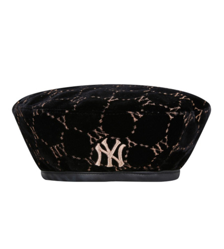 Mũ MLB Monogram Velvet Beret New York Yankees 32CPVG011-50L Màu Đen