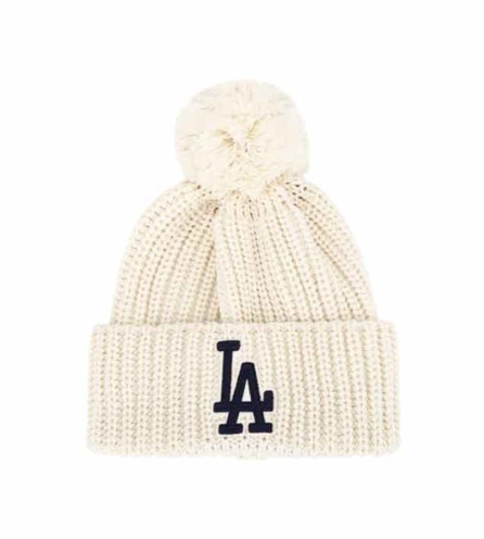 Mũ MLB Pom Pom Beanie LA Dodgers 32CPBA941-07L Màu Trắng