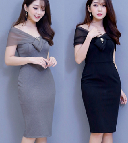 ĐẦM BODY TRỄ VAI LƯỚI ĐÍNH HỘT - SD1317