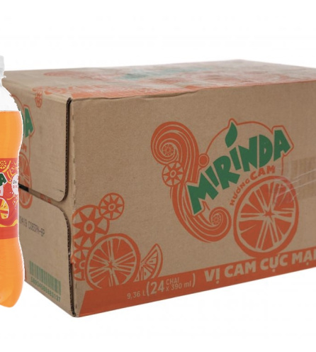 Thùng 24 chai nước ngọt Mirinda hương cam 390ml