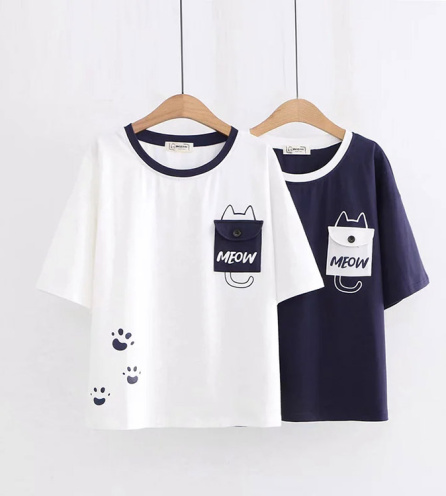 Áo Thun Cổ Tròn MEOW K269