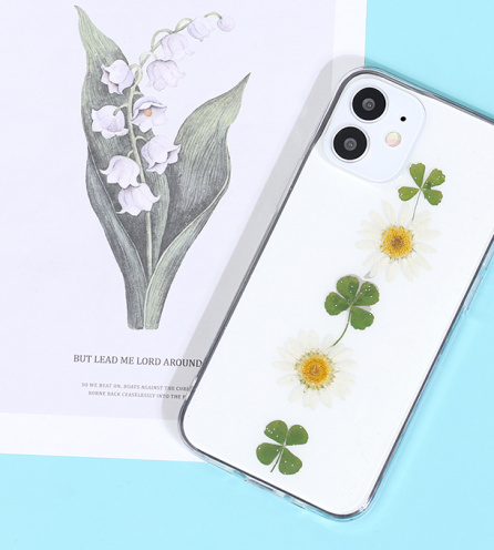 Ốp lưng iPhone 12 Mini Nhựa cứng viền dẻo Dry flower MEEKER CN200727 Cỏ bốn lá