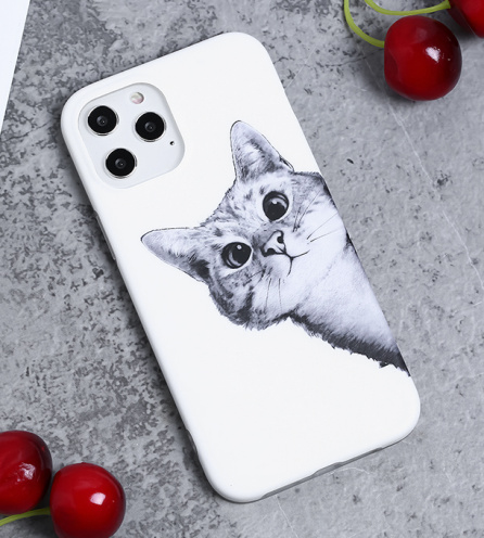 Ốp lưng iPhone 12 Pro Max Nhựa dẻo IMD MEEKER CN200723 Mèo ngố