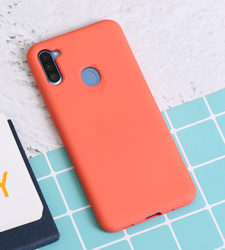 Ốp lưng Galaxy A11 Nhựa dẻo Artifical silicon MEEKER Hồng mẫu đơn