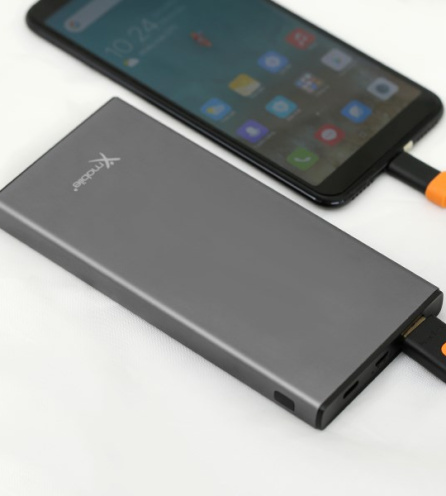 Pin sạc dự phòng Polymer 10.000 mAh Xmobile Atela 10 Nhôm Xám