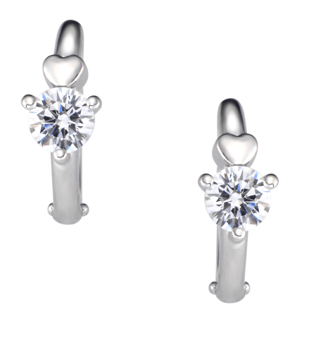 Bông tai trẻ em bạc đính đá PNJSilver XM00K000115