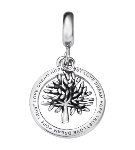 Hạt charm xỏ DIY PNJSilver họa tiết cây 0000K060155