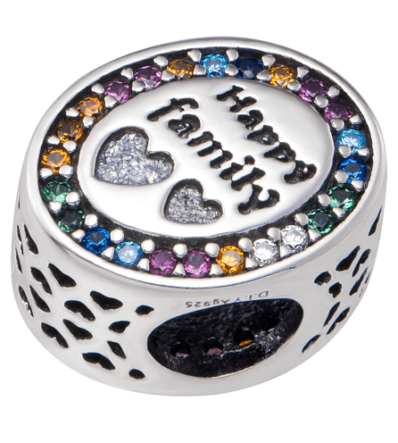 Hạt charm xỏ DIY PNJSilver hình tim đôi 00XMW060000