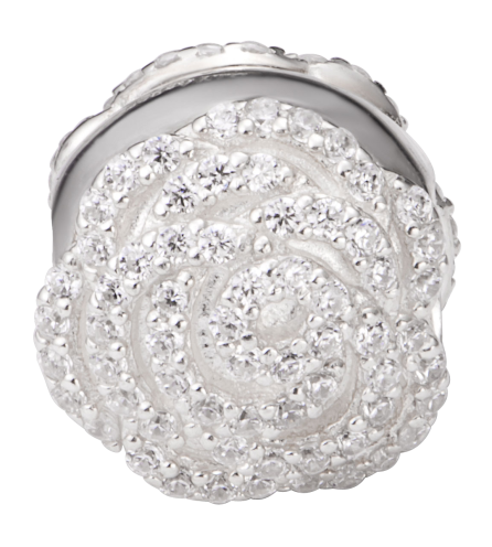 Hạt charm xỏ DIY PNJSilver hình tròn hoa văn XMXMK060050