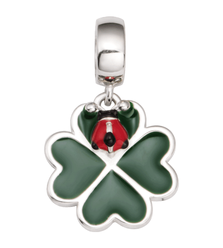 Hạt charm xỏ DIY PNJSilver hình cỏ bốn lá 0000K060183