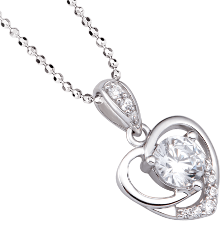 Mặt dây chuyền bạc đính đá PNJSilver hình trái tim XMXMK000122