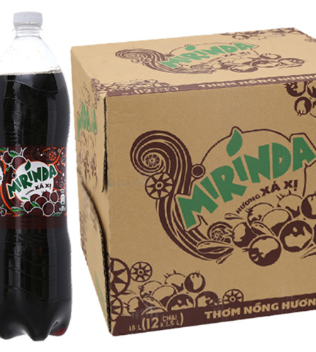 Thùng 12 chai nước ngọt Mirinda hương xá xị 1.5 lít