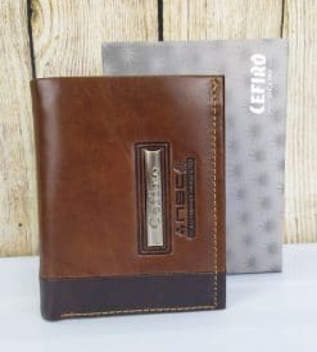 Ví da nam Cefiro viền chỉ nổi độc đáo 