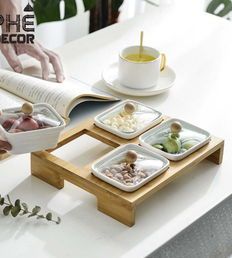 KHAY MỨT NẮP GỖ 6 NGĂN - KM01