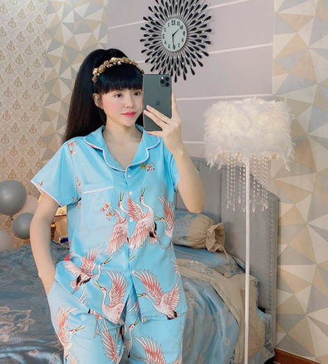 Đồ Bộ Nữ Đùi Pijama Họa Tiết Chim