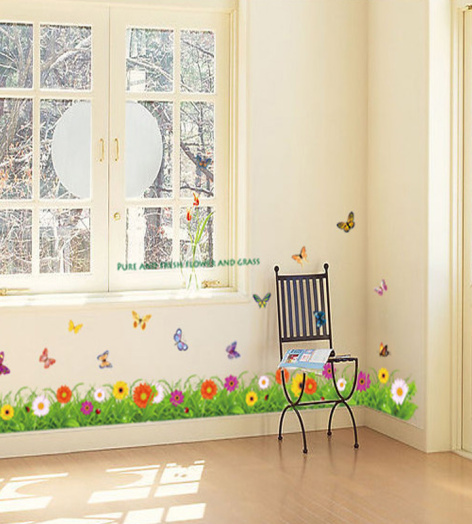 Decal Chân Tường Hoa Cúc