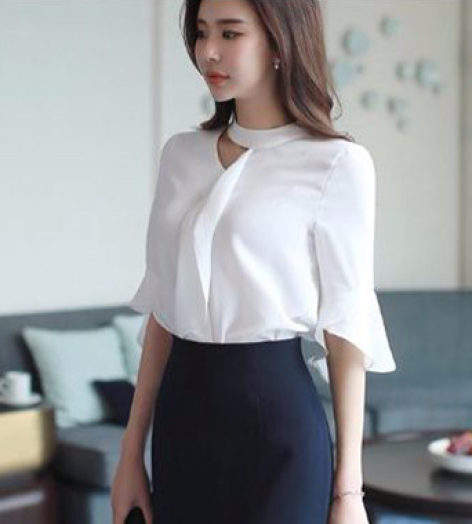 Áo kiểu tay loe phối bèo thời trang Quyên A0780617