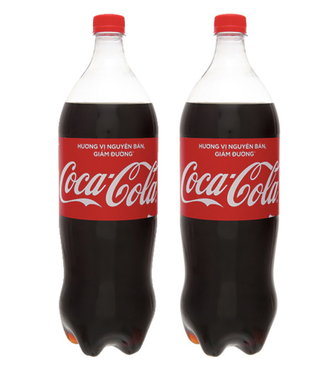 Combo 2 chai nước ngọt Coca Cola nguyên bản (giảm đường) chai 1.5 lít