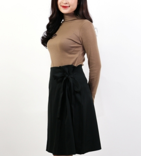 Chân váy xếp ly cột eo
