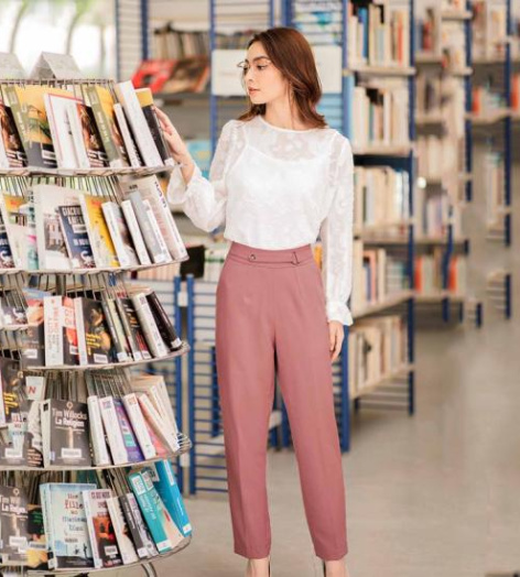 Quần baggy hồng 2 túi K&K Fashion QCS02-01 hồng