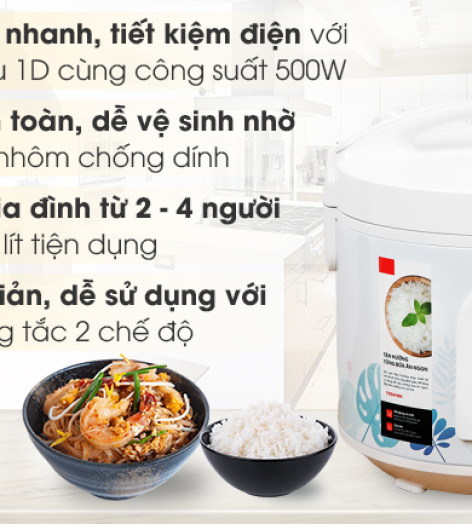 Nồi cơm nắp gài Toshiba 1 lít
