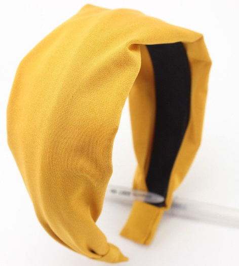 CÀI TÓC BĂNG ĐÔ TRƠN BẢN TO VẢI SILK MÀU VÀNG - MÃ CT595